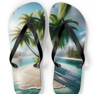Sandals Flip Flops Palm Tree Design  size 11/12